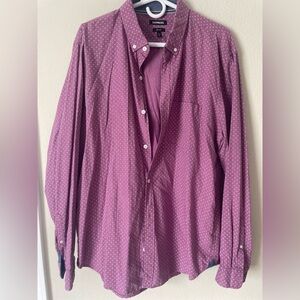 Express Men's Casual Shirt in Purple with White Dots
